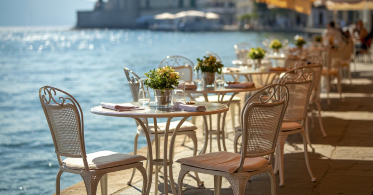 Mediterranean sea view from villa terrace