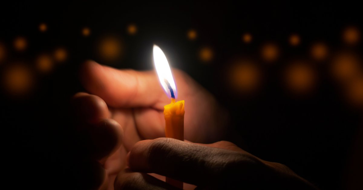 Spiritual ceremony with candle light